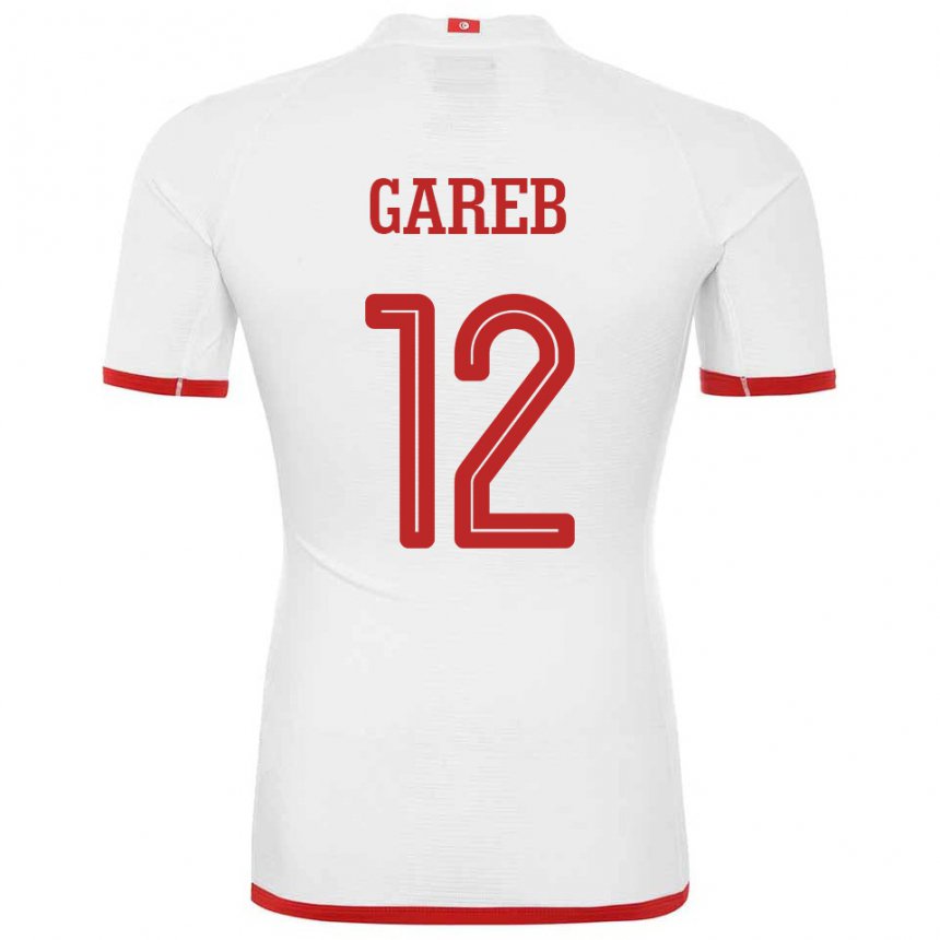 Mujer Camiseta Túnez Adem Gareb #12 Blanco 2ª Equipación 22-24 La Camisa Argentina