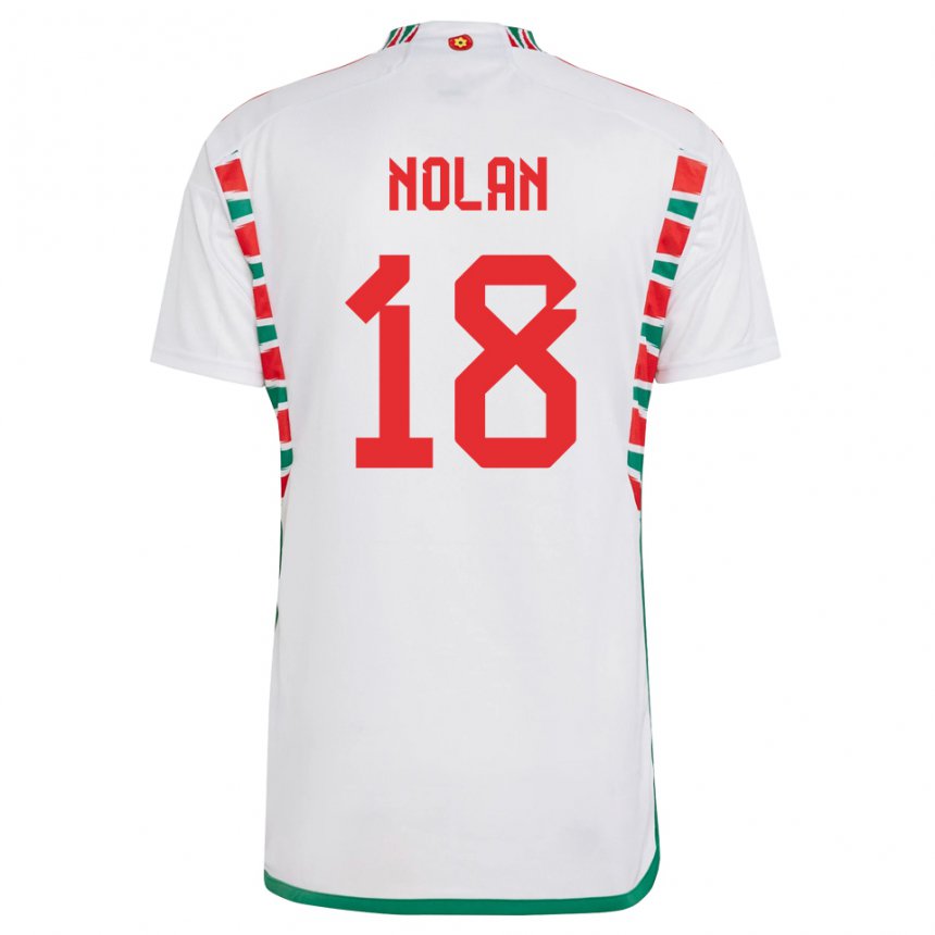 Mujer Camiseta Gales Kylie Nolan #18 Blanco 2ª Equipación 22-24 La Camisa Argentina