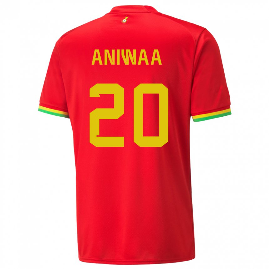 Mujer Camiseta Ghana Louisa Aniwaa #20 Rojo 2ª Equipación 22-24 La Camisa Argentina