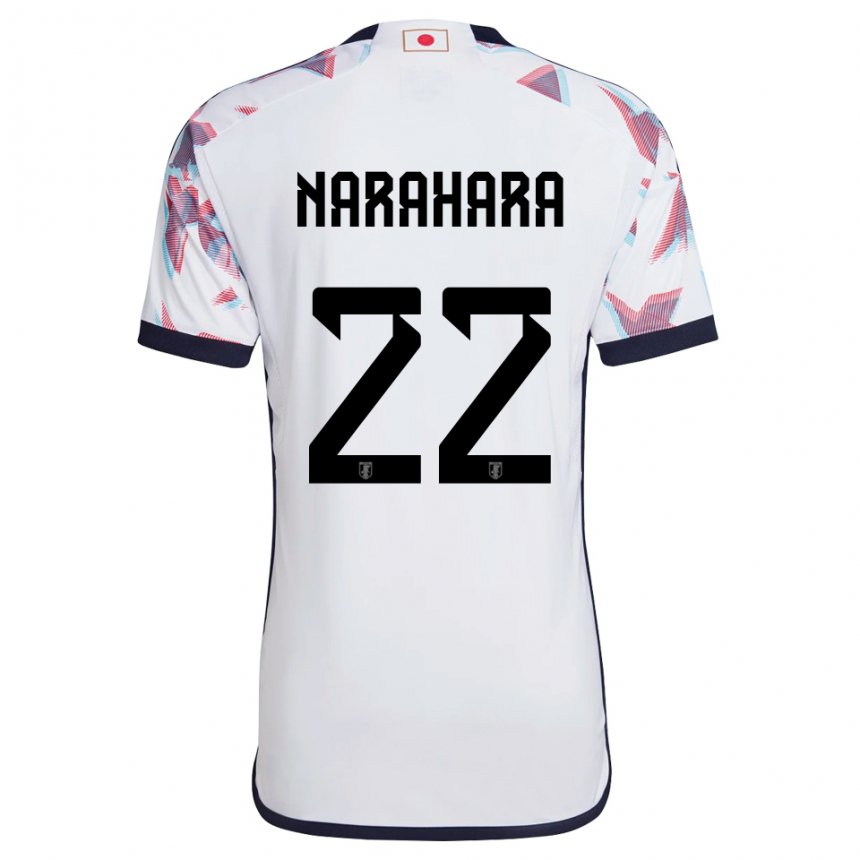 Mujer Camiseta Japón Yoshiki Narahara #22 Blanco 2ª Equipación 22-24 La Camisa Argentina