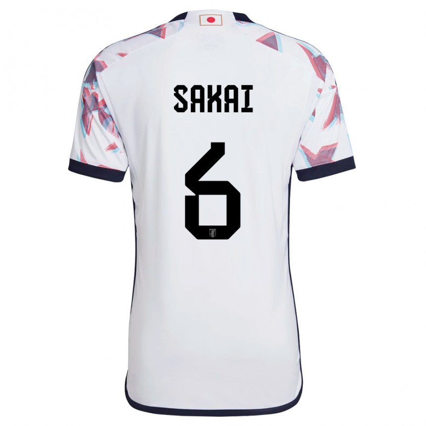 Mujer Camiseta Japón Shunya Sakai #6 Blanco 2ª Equipación 22-24 La Camisa Argentina