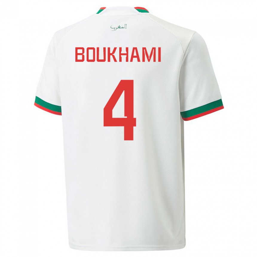 Mujer Camiseta Marruecos Siham Boukhami #4 Blanco 2ª Equipación 22-24 La Camisa Argentina