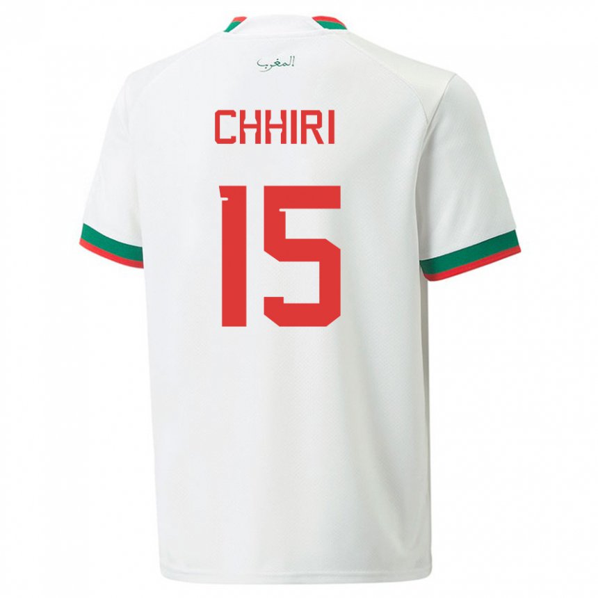 Mujer Camiseta Marruecos Ghizlane Chhiri #15 Blanco 2ª Equipación 22-24 La Camisa Argentina