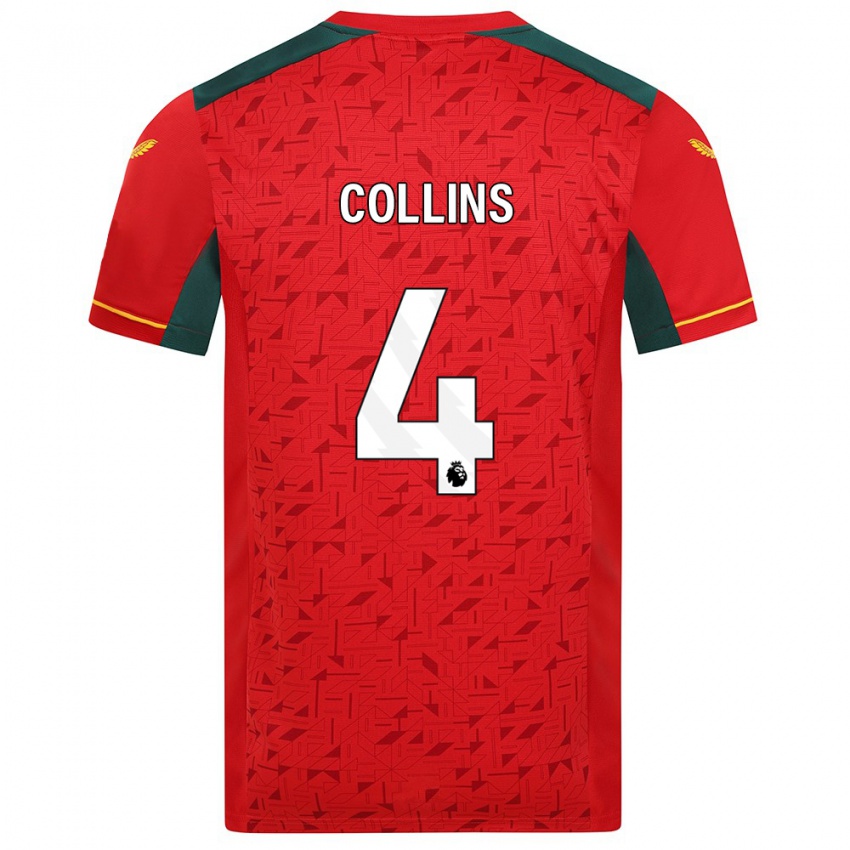 Niño Camiseta Nathan Collins #4 Rojo 2ª Equipación 2023/24 La Camisa Argentina