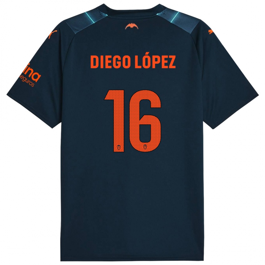Niño Camiseta Diego Lopez #16 Azul Marino 2ª Equipación 2023/24 La Camisa Argentina