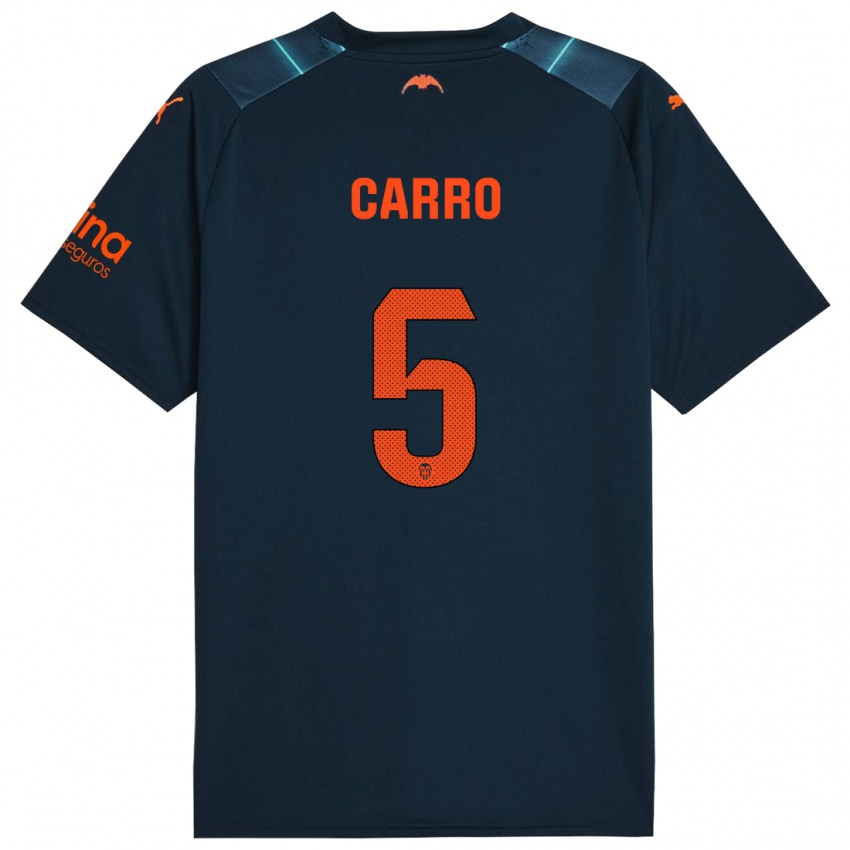 Niño Camiseta Marta Carro #5 Azul Marino 2ª Equipación 2023/24 La Camisa Argentina