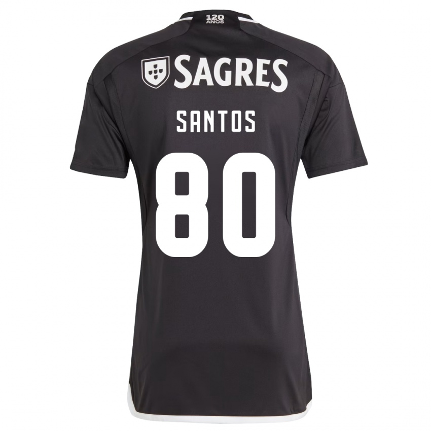 Niño Camiseta Pedro Santos #80 Negro 2ª Equipación 2023/24 La Camisa Argentina
