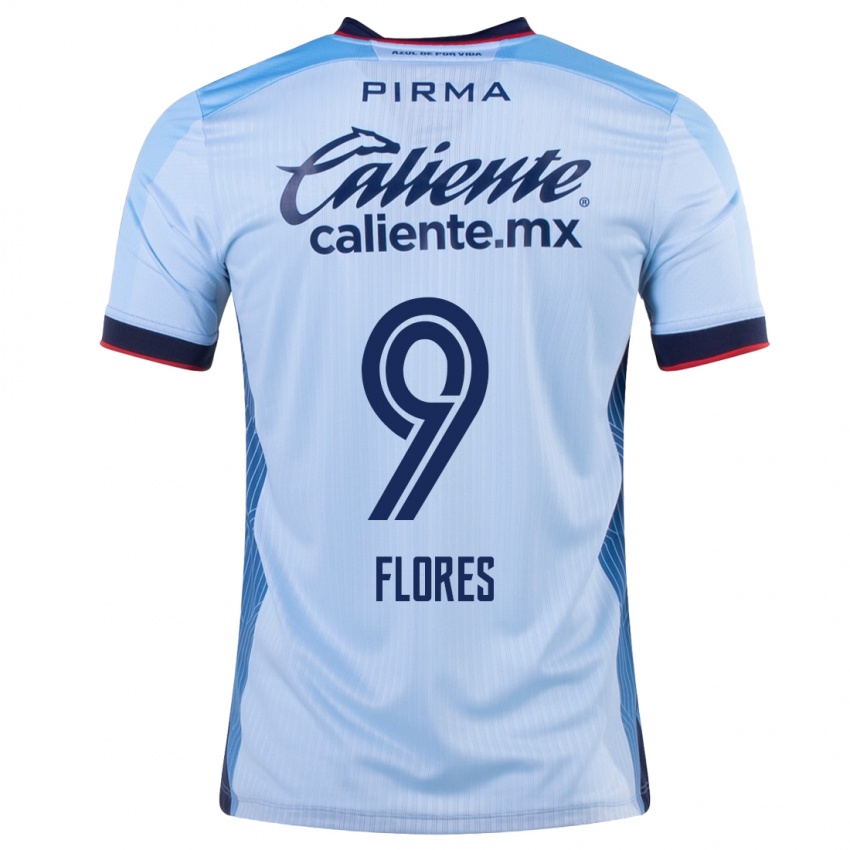 Niño Camiseta Daniela Flores #9 Cielo Azul 2ª Equipación 2023/24 La Camisa Argentina