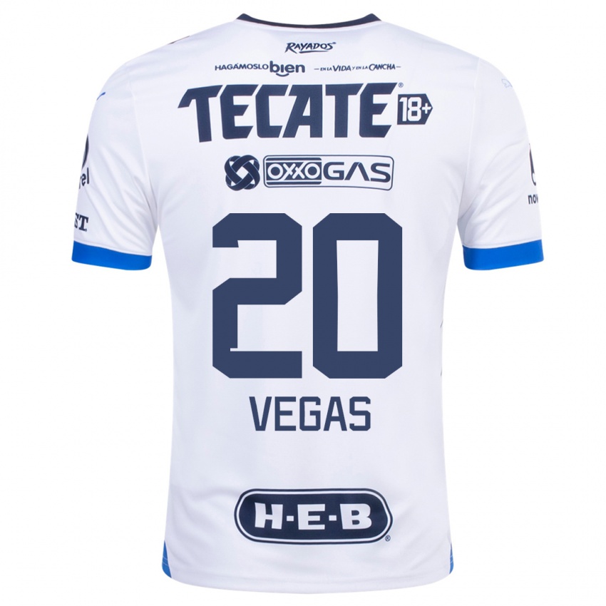 Niño Camiseta Sebastián Vegas #20 Blanco 2ª Equipación 2023/24 La Camisa Argentina