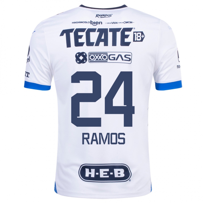 Niño Camiseta César Ramos #24 Blanco 2ª Equipación 2023/24 La Camisa Argentina