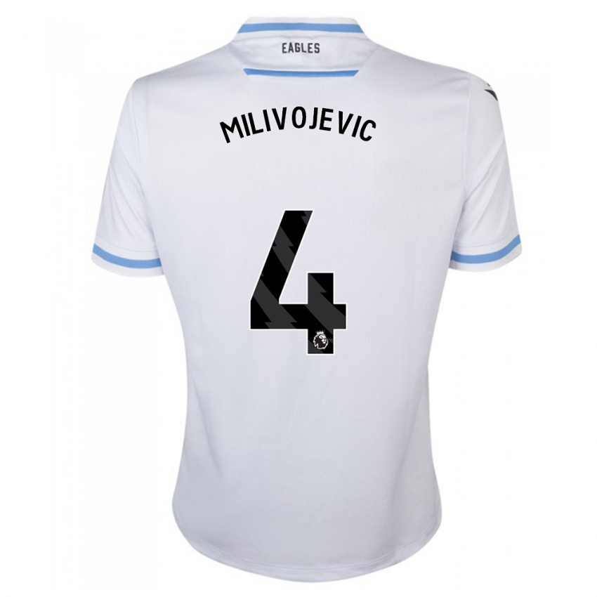 Hombre Camiseta Luka Milivojevic #4 Blanco 2ª Equipación 2023/24 La Camisa Argentina