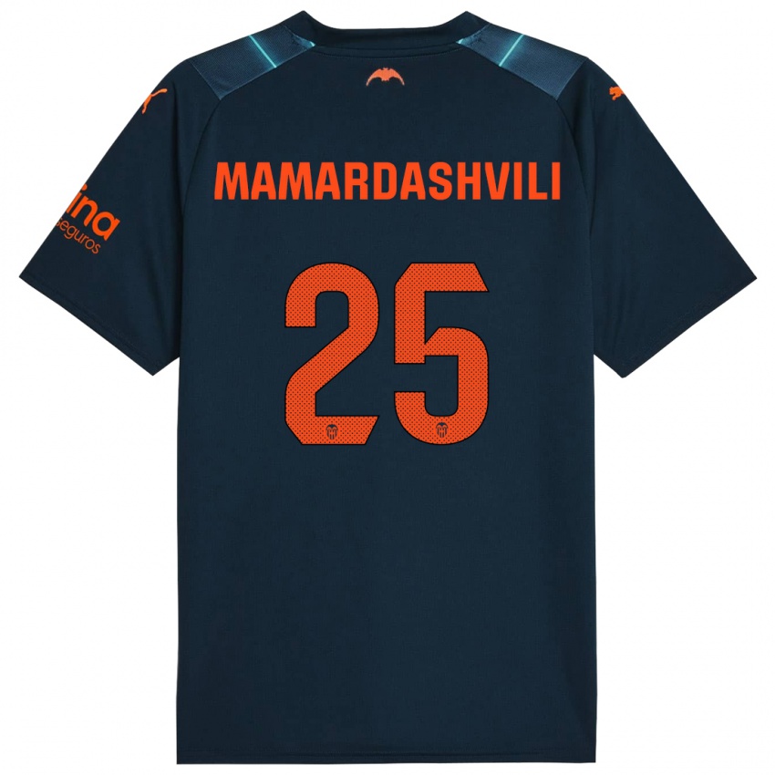 Hombre Camiseta Giorgi Mamardashvili #25 Azul Marino 2ª Equipación 2023/24 La Camisa Argentina