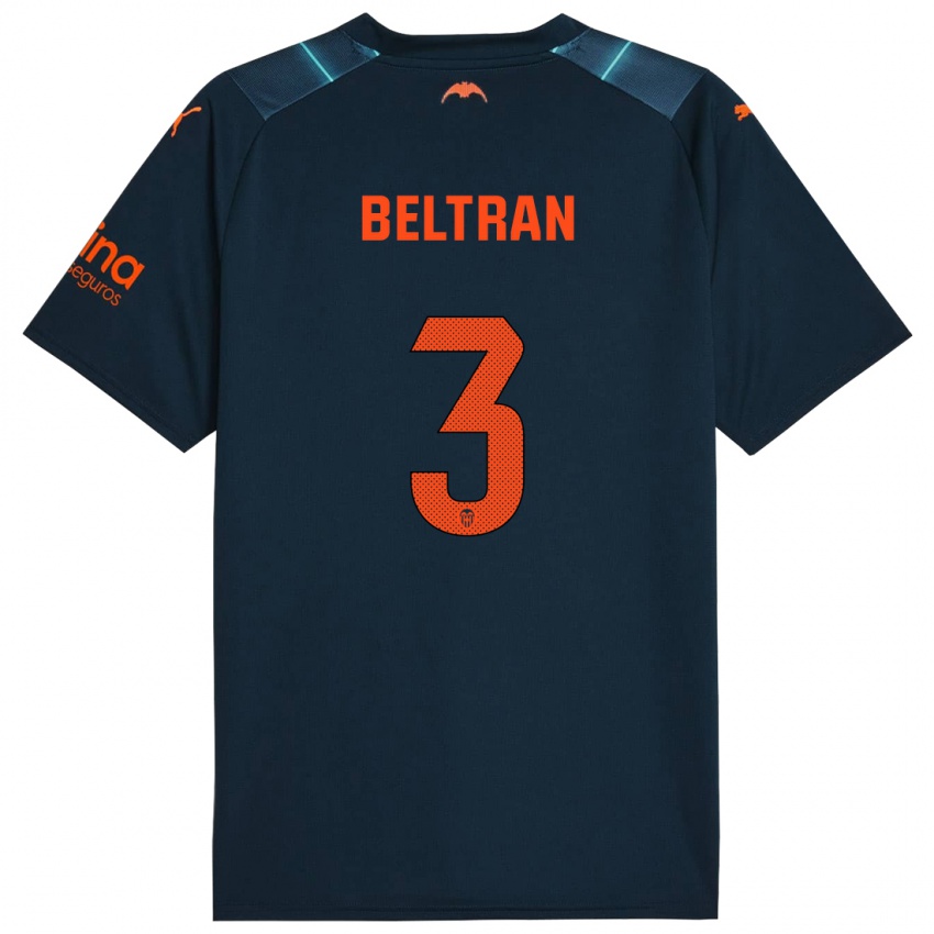 Hombre Camiseta Bea Beltran #3 Azul Marino 2ª Equipación 2023/24 La Camisa Argentina
