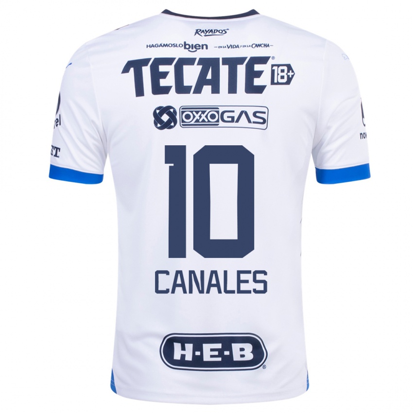 Hombre Camiseta Sergio Canales #10 Blanco 2ª Equipación 2023/24 La Camisa Argentina