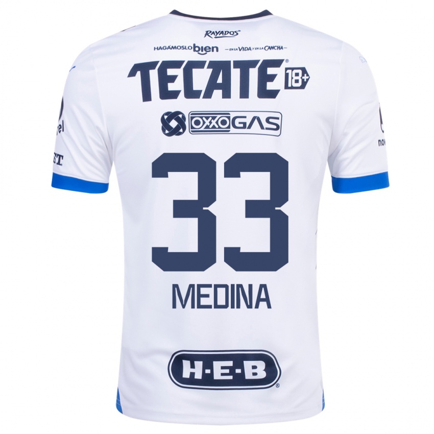 Hombre Camiseta Stefan Medina #33 Blanco 2ª Equipación 2023/24 La Camisa Argentina