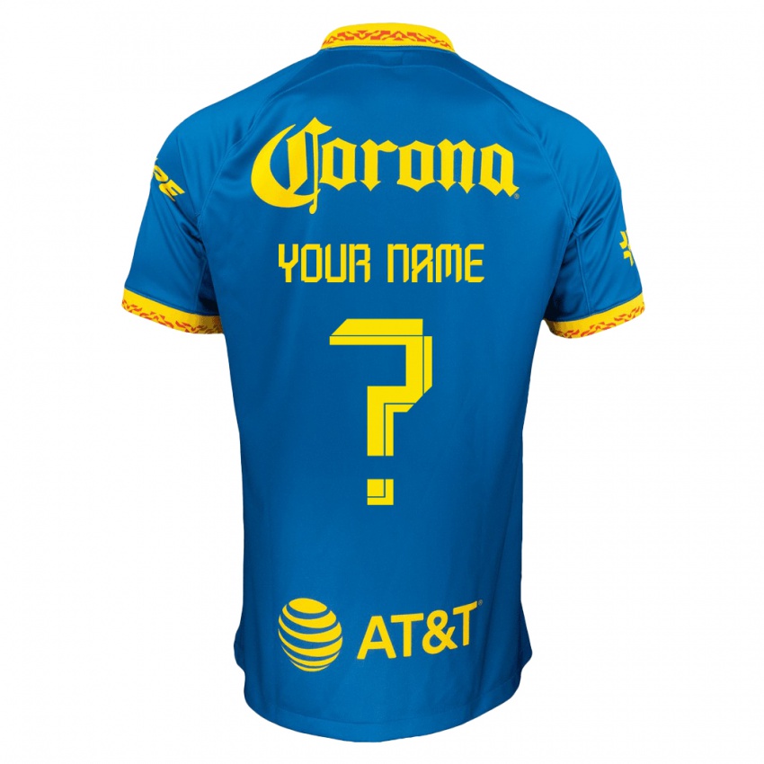 Hombre Camiseta Su Nombre #0 Azul 2ª Equipación 2023/24 La Camisa Argentina