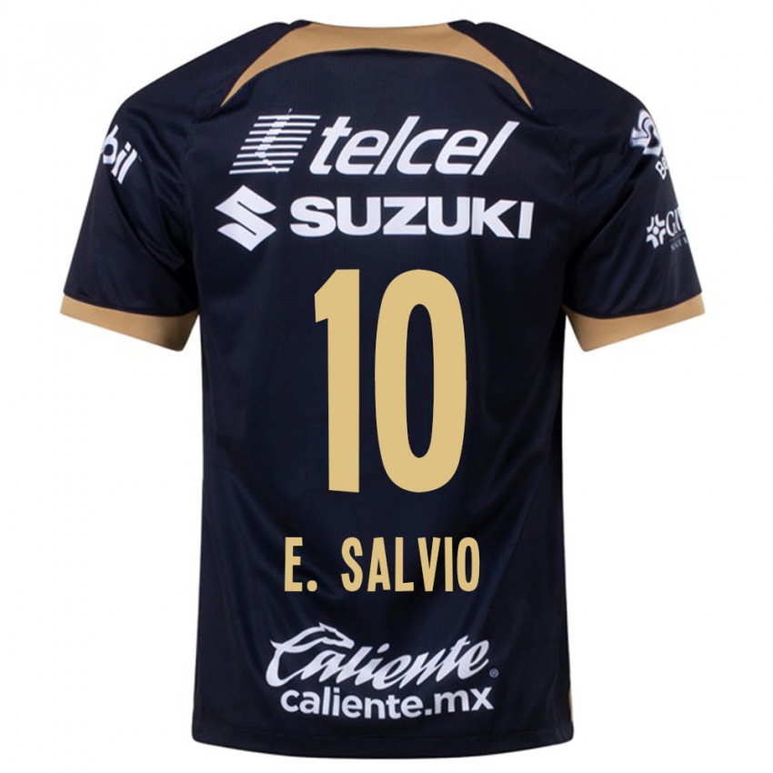 Hombre Camiseta Eduardo Salvio #10 Azul Oscuro 2ª Equipación 2023/24 La Camisa Argentina