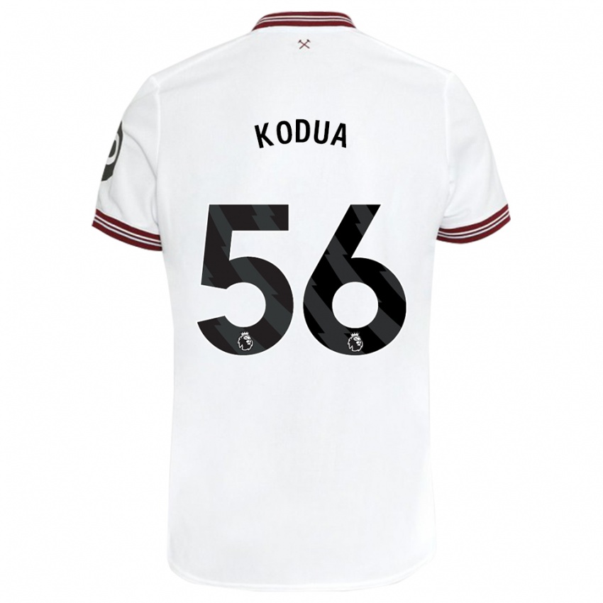 Mujer Camiseta Gideon Kodua #56 Blanco 2ª Equipación 2023/24 La Camisa Argentina