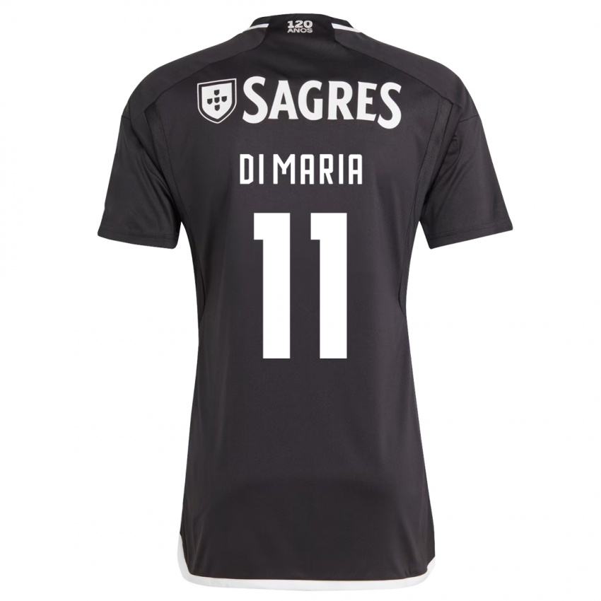 Mujer Camiseta Angel Di Maria #11 Negro 2ª Equipación 2023/24 La Camisa Argentina