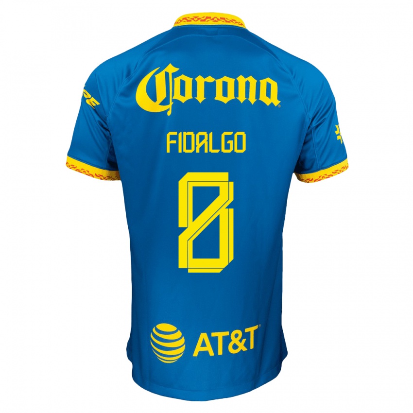 Mujer Camiseta Alvaro Fidalgo #8 Azul 2ª Equipación 2023/24 La Camisa Argentina