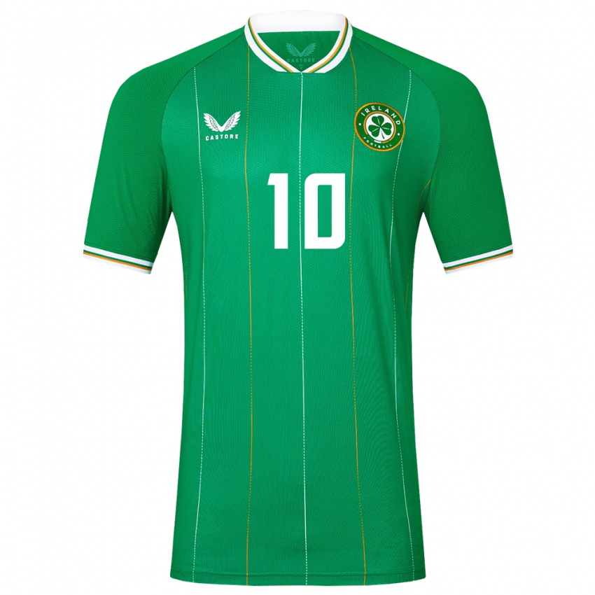 Niño Camiseta Irlanda Harry Vaughan #10 Verde 1ª Equipación 24-26 La Camisa Argentina