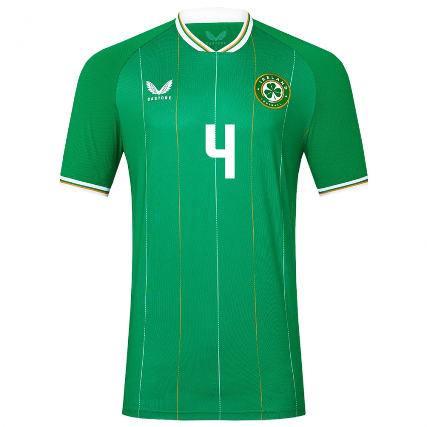 Niño Camiseta Irlanda Louise Quinn #4 Verde 1ª Equipación 24-26 La Camisa Argentina