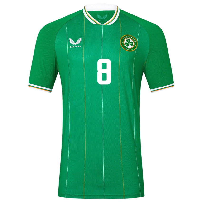 Niño Camiseta Irlanda Roma Mclaughlin #8 Verde 1ª Equipación 24-26 La Camisa Argentina