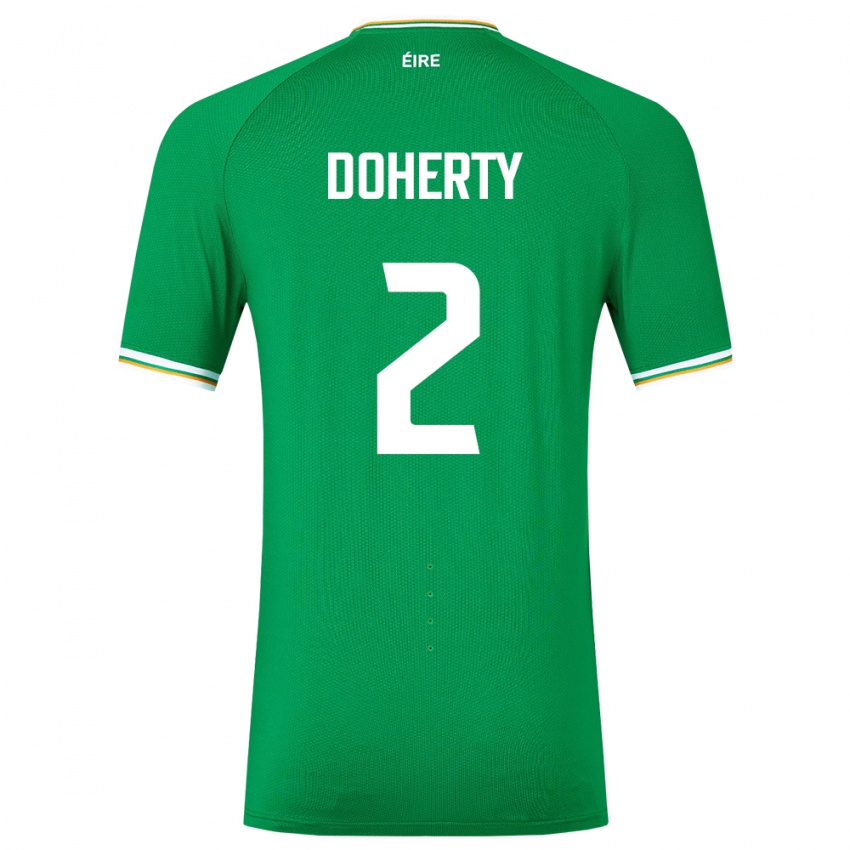 Niño Camiseta Irlanda Matt Doherty #2 Verde 1ª Equipación 24-26 La Camisa Argentina