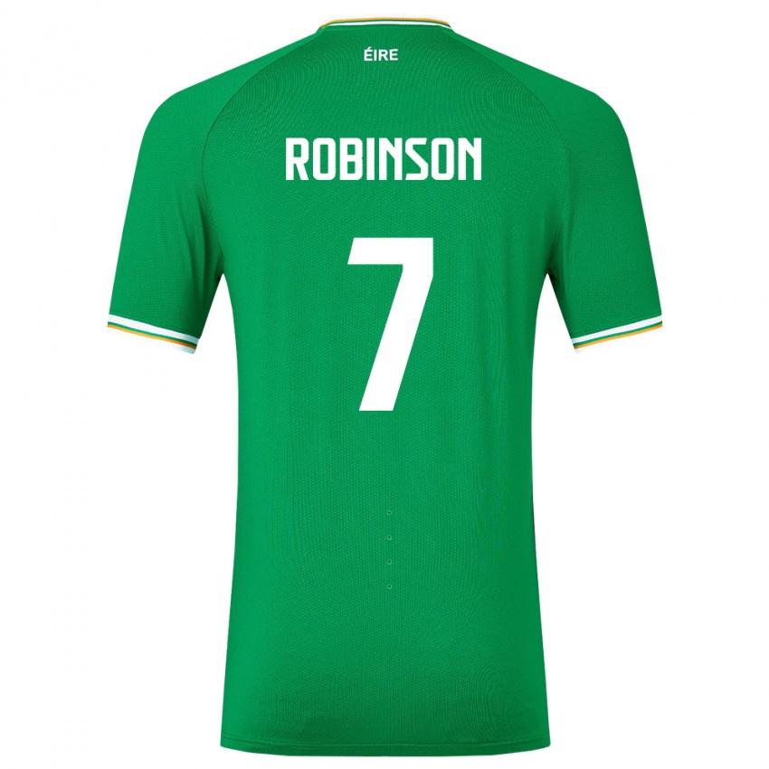 Niño Camiseta Irlanda Callum Robinson #7 Verde 1ª Equipación 24-26 La Camisa Argentina