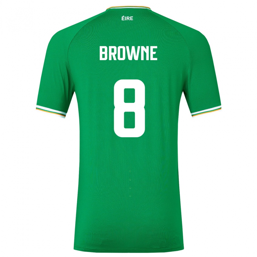 Niño Camiseta Irlanda Alan Browne #8 Verde 1ª Equipación 24-26 La Camisa Argentina