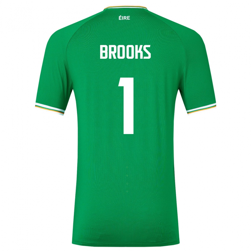 Niño Camiseta Irlanda Tiernan Brooks #1 Verde 1ª Equipación 24-26 La Camisa Argentina