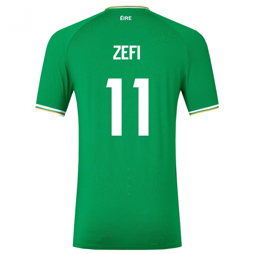 Niño Camiseta Irlanda Kevin Zefi #11 Verde 1ª Equipación 24-26 La Camisa Argentina