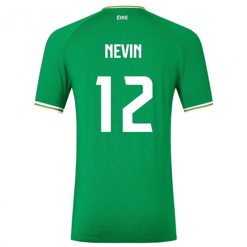 Niño Camiseta Irlanda Harry Nevin #12 Verde 1ª Equipación 24-26 La Camisa Argentina