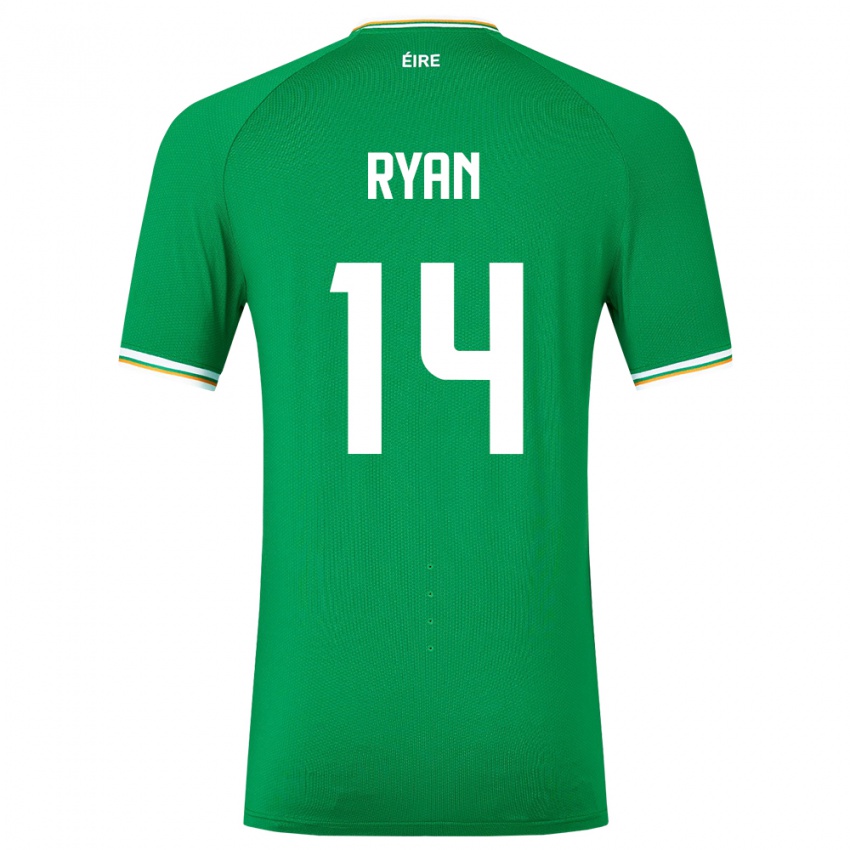 Niño Camiseta Irlanda John Ryan #14 Verde 1ª Equipación 24-26 La Camisa Argentina