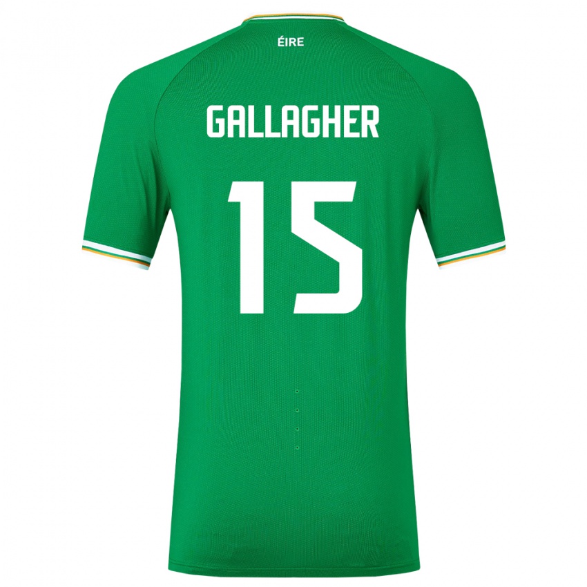 Niño Camiseta Irlanda Oisín Gallagher #15 Verde 1ª Equipación 24-26 La Camisa Argentina