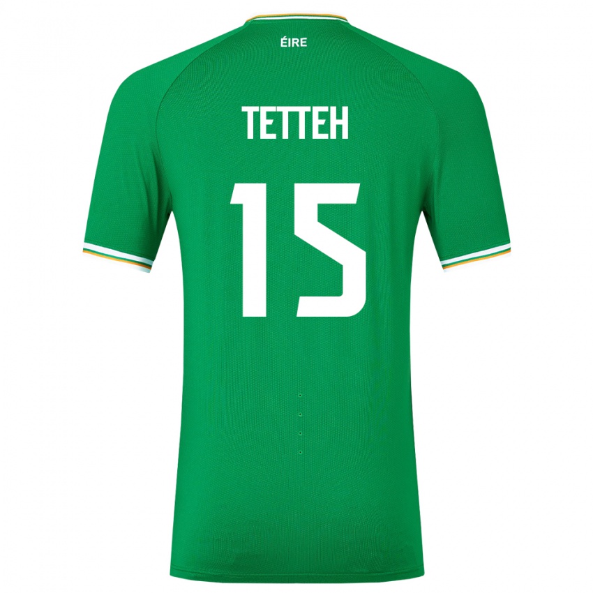 Niño Camiseta Irlanda Gideon Tetteh #15 Verde 1ª Equipación 24-26 La Camisa Argentina