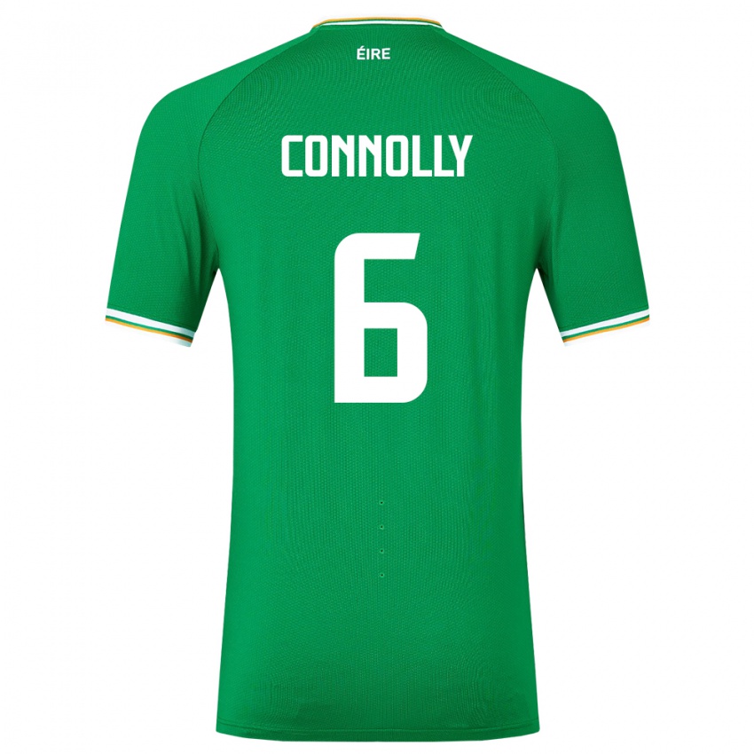 Niño Camiseta Irlanda Megan Connolly #6 Verde 1ª Equipación 24-26 La Camisa Argentina