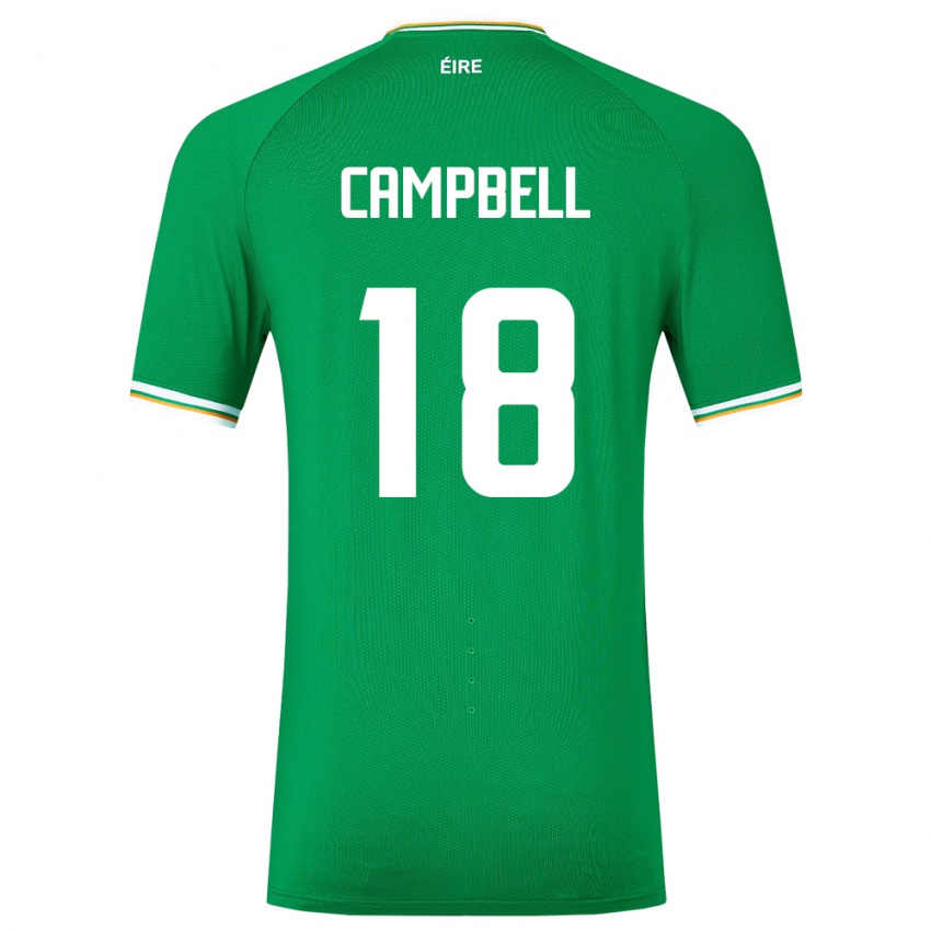 Niño Camiseta Irlanda Megan Campbell #18 Verde 1ª Equipación 24-26 La Camisa Argentina