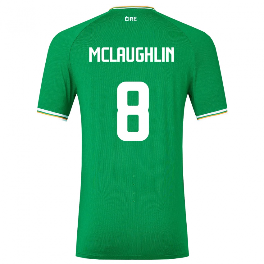 Niño Camiseta Irlanda Roma Mclaughlin #8 Verde 1ª Equipación 24-26 La Camisa Argentina