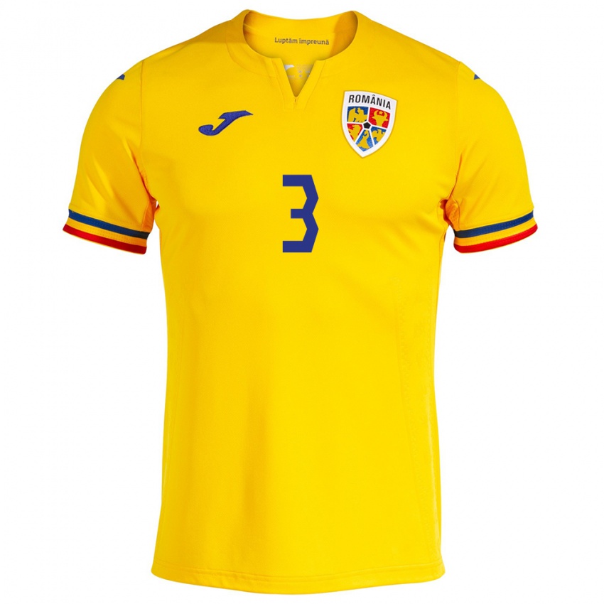 Niño Camiseta Rumania Cristian Ignat #3 Amarillo 1ª Equipación 24-26 La Camisa Argentina