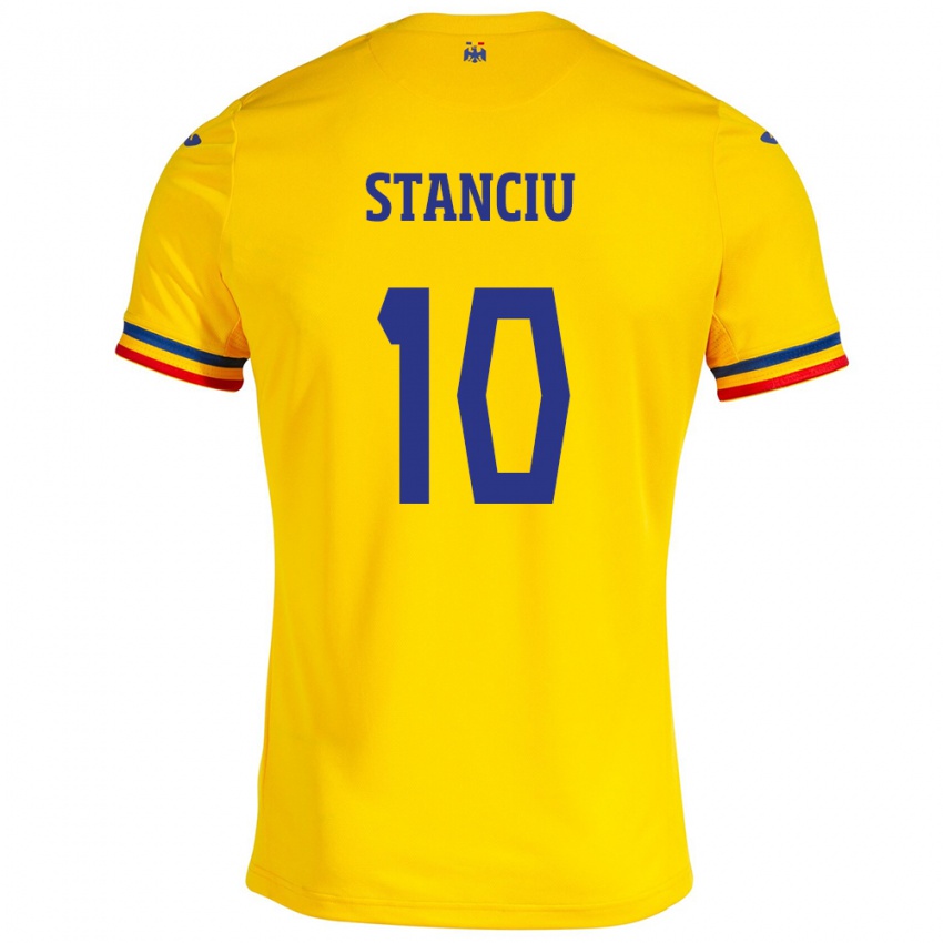 Niño Camiseta Rumania Nicolae Stanciu #10 Amarillo 1ª Equipación 24-26 La Camisa Argentina