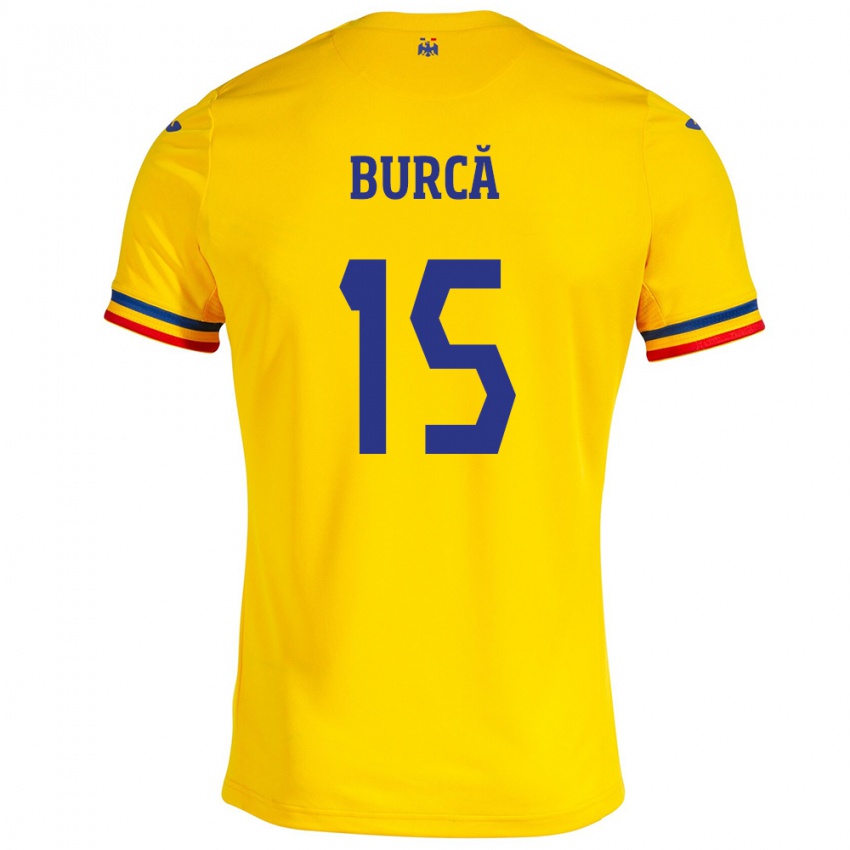 Niño Camiseta Rumania Andrei Burcă #15 Amarillo 1ª Equipación 24-26 La Camisa Argentina