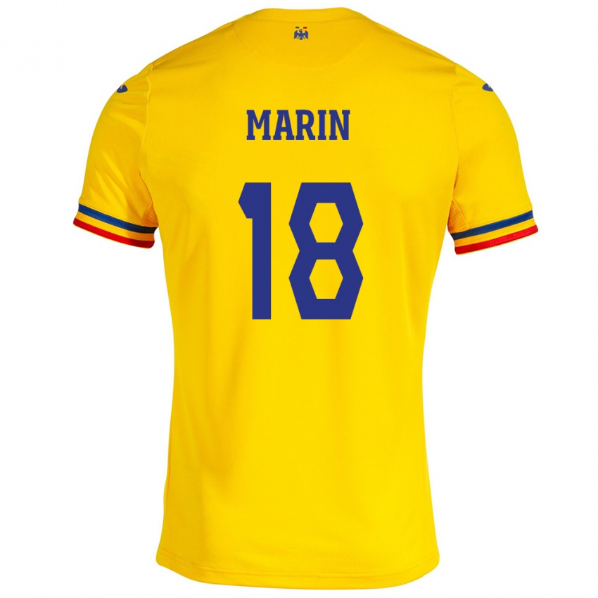 Niño Camiseta Rumania Răzvan Marin #18 Amarillo 1ª Equipación 24-26 La Camisa Argentina