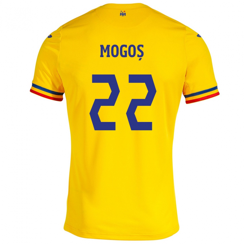 Niño Camiseta Rumania Vasile Mogoș #22 Amarillo 1ª Equipación 24-26 La Camisa Argentina