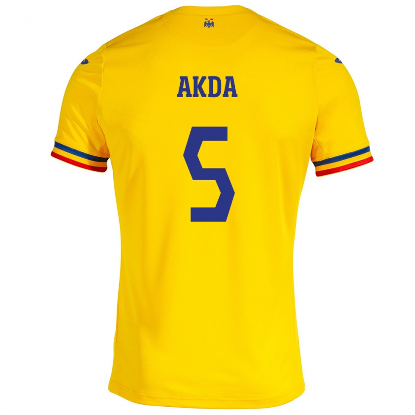 Niño Camiseta Rumania Ümit Akdağ #5 Amarillo 1ª Equipación 24-26 La Camisa Argentina