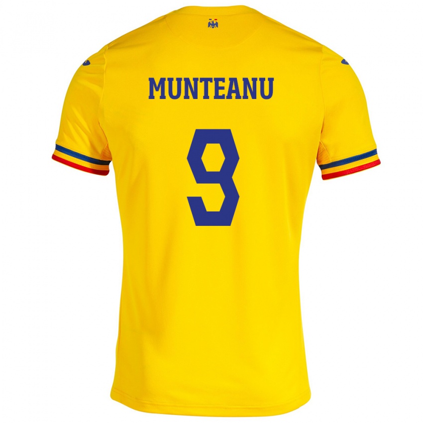 Niño Camiseta Rumania Louis Munteanu #9 Amarillo 1ª Equipación 24-26 La Camisa Argentina