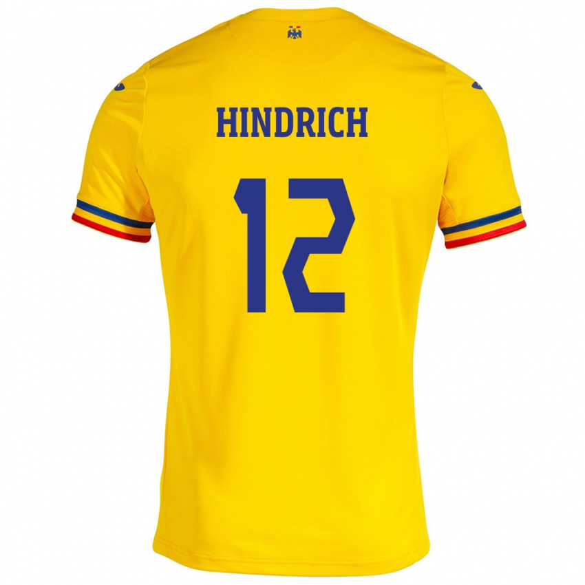 Niño Camiseta Rumania Otto Hindrich #12 Amarillo 1ª Equipación 24-26 La Camisa Argentina