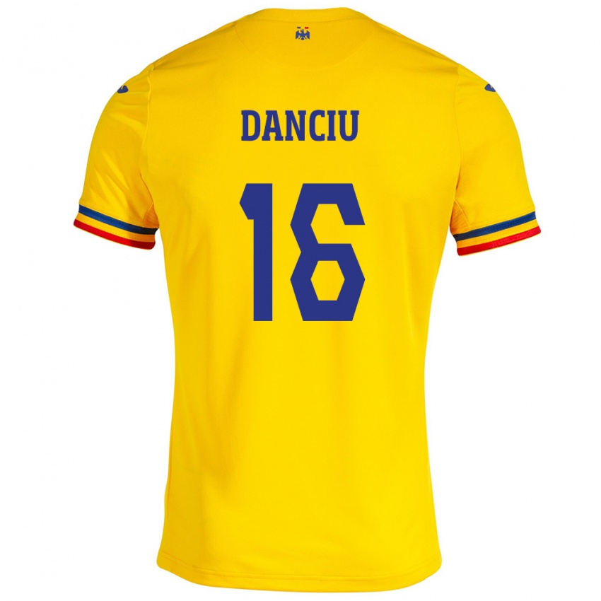 Niño Camiseta Rumania Marian Danciu #16 Amarillo 1ª Equipación 24-26 La Camisa Argentina