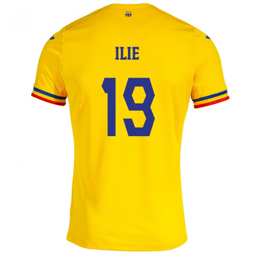 Niño Camiseta Rumania Rareș Ilie #19 Amarillo 1ª Equipación 24-26 La Camisa Argentina