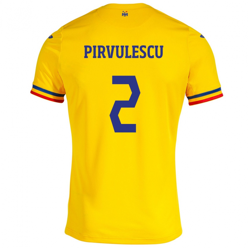 Niño Camiseta Rumania Sergiu Pîrvulescu #2 Amarillo 1ª Equipación 24-26 La Camisa Argentina